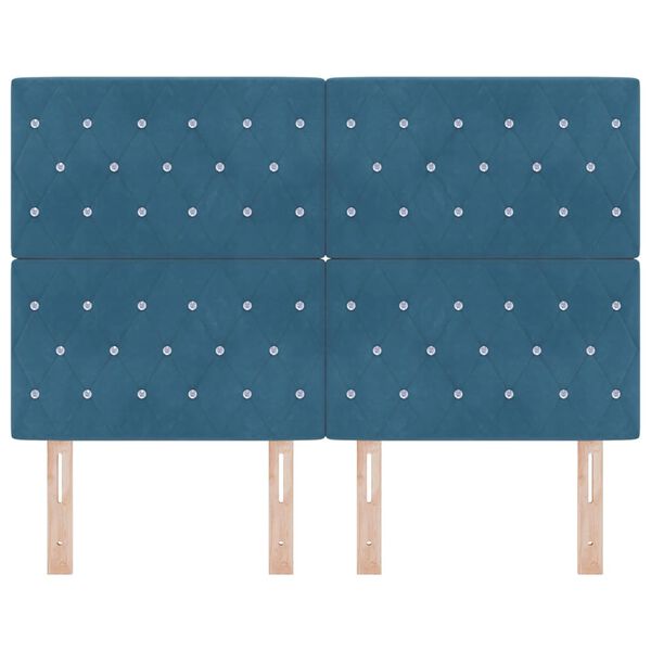 vidaXL Hoofdbord Donkerblauw 144 cm Fluweel