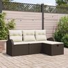 vidaXL Tuin Sofa Set met kussen met opslag 4 pcs Bruin poly rattan