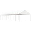 vidaXL Prieel met dak 15,61x4,08x3,22 m polyetheen wit