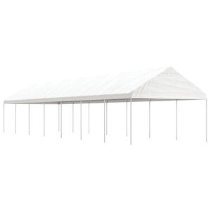 vidaXL Prieel met dak 15,61x4,08x3,22 m polyetheen wit