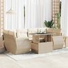 vidaXL 7-delige Loungeset met kussens poly rattan beige