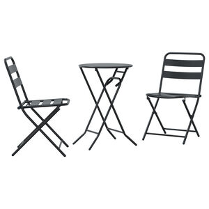 vidaXL Tuin Bistro Set 3 pcs Antraciet Staal