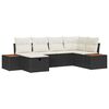 vidaXL Tuinbankenset met kussen 6 pcs Zwart poly rattan