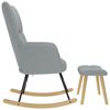 vidaXL Schommelstoel met voetenbank stof lichtgrijs