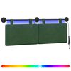 vidaXL Hangend hoofdbord Met LED-verlichting Jungle Groen Katoen Stof