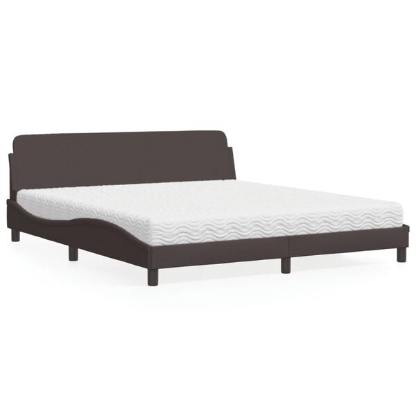 vidaXL Bed met matras "Dover" stof donkerbruin 180x200 cm