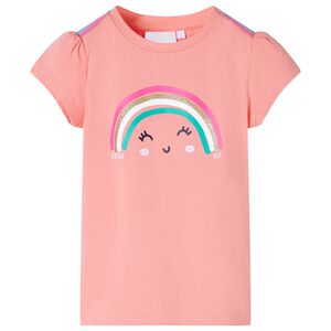 Kindershirt 140 lichtkoraalkleurig