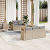 vidaXL 6-delige Loungeset met kussens poly rattan gemengd beige