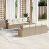 vidaXL 9-delige Loungeset met kussens poly rattan beige