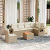 vidaXL 7-delige Loungeset met kussens poly rattan beige