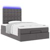 vidaXL Ottoman bed met matras en LED's 120x190 cm kunstleer grijs