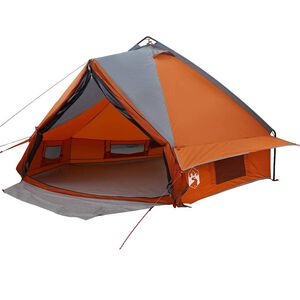 vidaXL Teepee Tent voor 6 Personen Grijs en Oranje 431 x 366 x 185 cm