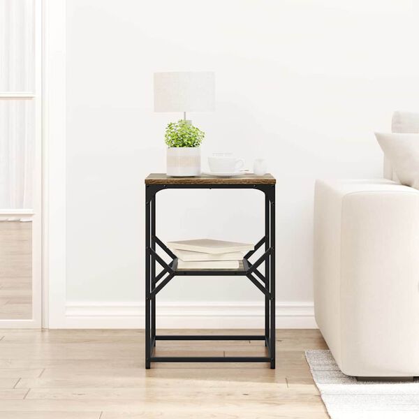 vidaXL Bijzettafel Gerookt eiken 41 x 40 x 60 cm