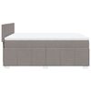 vidaXL Boxspring met matras stof taupe 160x200 cm