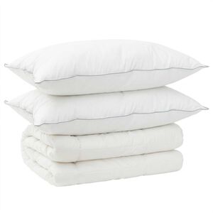 vidaXL Dekbed en Kussen Set 3 st 200x200 cm 4 seizoenen 350 GSM Wol