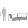 vidaXL Tuinbank met kussens poly rattan grijs