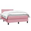vidaXL Boxspring met matras fluweel roze 120x210 cm