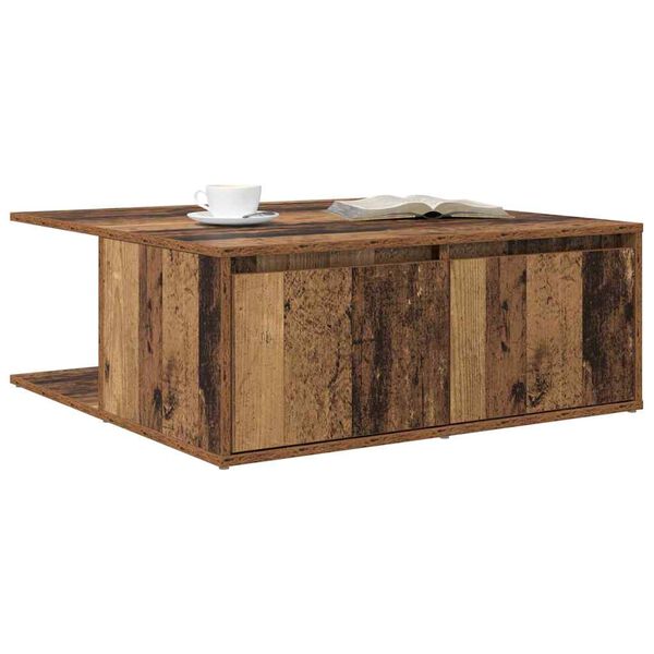 vidaXL Salontafel met lade Oud hout 80 x 80 x 31 cm Bewerkt hout