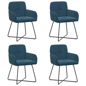 vidaXL Eettafelstoelen 4 st fluweel Blauw 59 x 56,5 x 86 cm