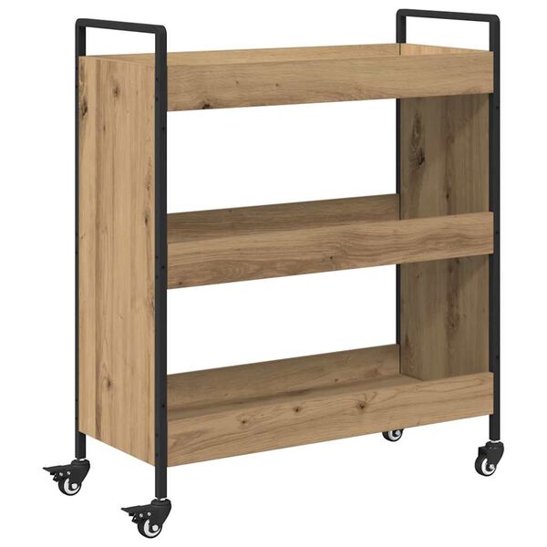 vidaXL Keuken Trolley Artisan Eiken 70 x 30 x 82 cm Bewerkt hout