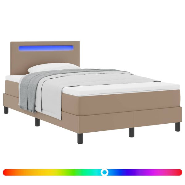 vidaXL Boxspringbed met matras Cappuccino 120 x 190 cm Kunstleer