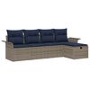 vidaXL Tuin Sofa Set 5 st Grijs en Marineblauw poly rattan