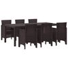 vidaXL Tuin eettafelset 7 st Bruin Polypropyleen