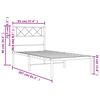 vidaXL Bedframe met hoofdbord metaal zwart 90x200 cm