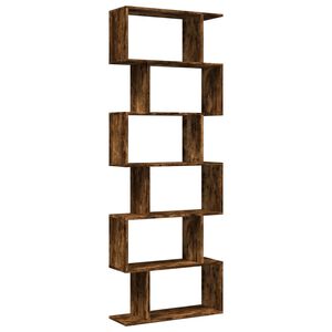 vidaXL Kamerscherm / boekenkast 6-laags 70x24x193 cm hout gerookt eik