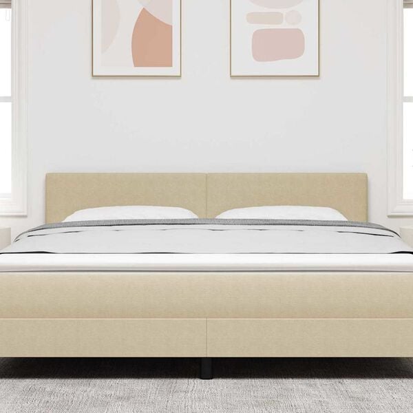 vidaXL LED Hoofdbord met LED-striplichten Grijs groen 180 cm Polyester