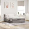 vidaXL Bed poef met matras en LED's 140x200 cm stof taupe