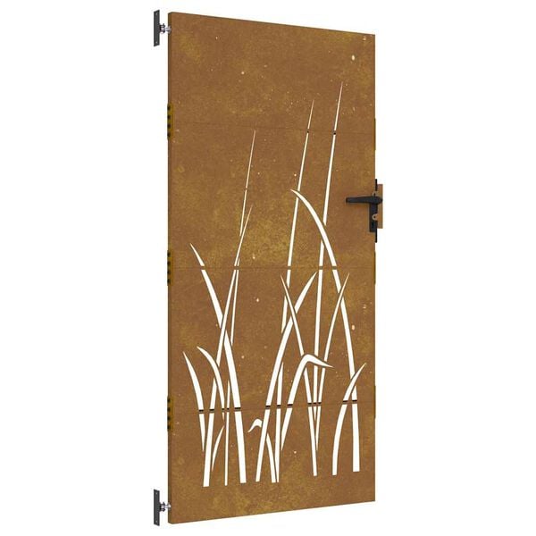 vidaXL Poort 85x175 cm grasontwerp cortenstaal