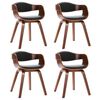 vidaXL Eetkamerstoelen 4 st gebogen hout en kunstleer