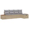 vidaXL Tuin Sofa Set met kussen met opslag 5 pcs Beige poly rattan
