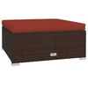 vidaXL 8-delige Loungeset met kussens poly rattan bruin