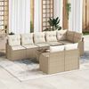 vidaXL Tuin Sofa Set 9 pcs Beige poly rattan