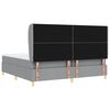vidaXL Boxspringbed met Matras Donkergrijs 90x190 cm Lichtgrijs Stof