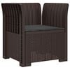 vidaXL E&eacute;npersoons Fauteuil met Kussen Rattan Look PP Bruin
