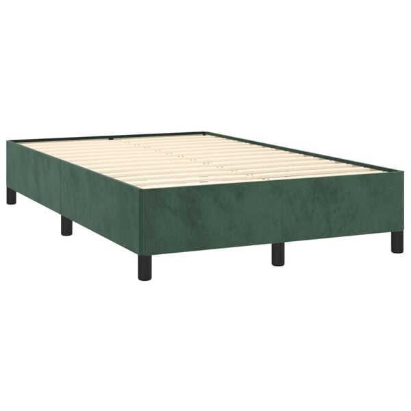 vidaXL Bedframe zonder matras 120x190 cm fluweel donkergroen