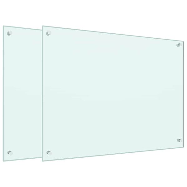 vidaXL Spatschermen keuken 2 st 80x60 cm gehard glas wit