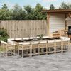 vidaXL 17-delige Tuinset met kussens poly rattan beige