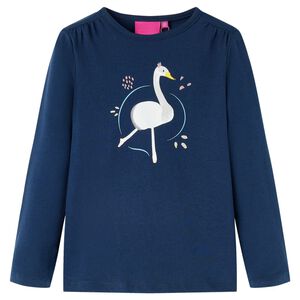 Kindershirt met lange mouwen 92 marineblauw