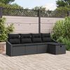 vidaXL Bankstel met kussen 6 pcs poly rattan