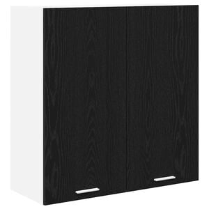 vidaXL Hangkast met opslag Zwart Eiken 80 x 31 x 80 cm Bewerkt hout