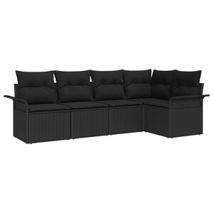 vidaXL Tuin Sofa Set 5 st Zwart poly rattan