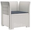 vidaXL E&eacute;npersoons Fauteuil met Kussen Rattan Look PP Wit