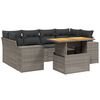 vidaXL 7-delige Loungeset met kussens poly rattan grijs