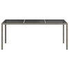 vidaXL Tuintafel 190x90x75 cm gehard glas en poly rattan grijs