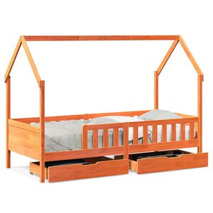 vidaXL Kinderbedframe met lades 90x190 cm massief grenenhout