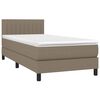 vidaXL Boxspring met matras en LED stof taupe 80x200 cm